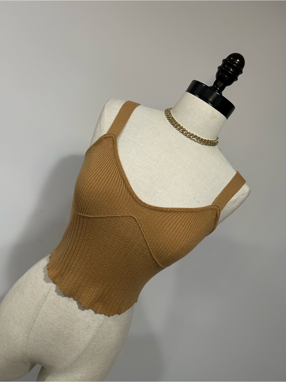Forever 21 Camel Ribbed Cropped Tank - Picture 2 of 6